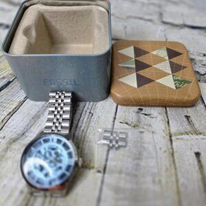 Fossil Mens Retro Townsman Watch ME3073 Stainless Steel Works Needs Battery  Box